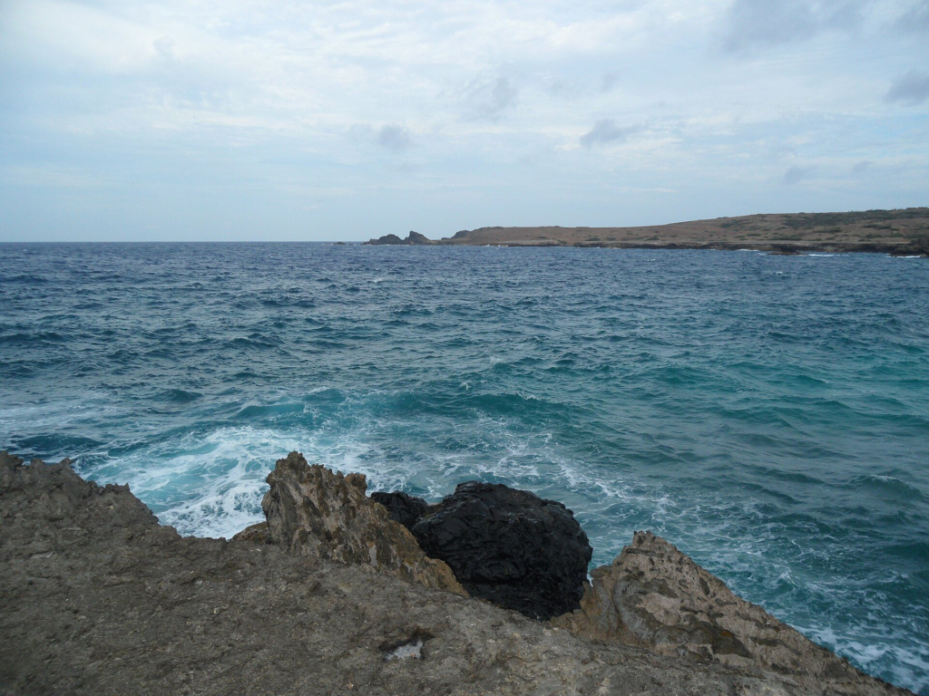 Waves rolling into Andicuri Bay on Aruba's windward coast