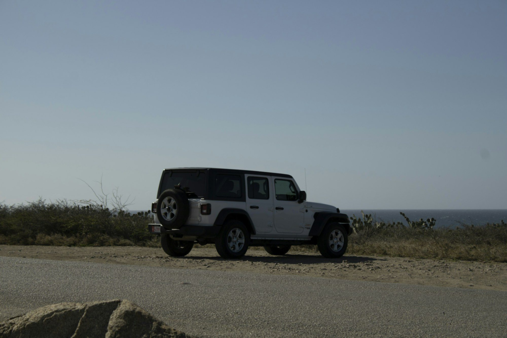 Jeep parked by the roadside in Aruba