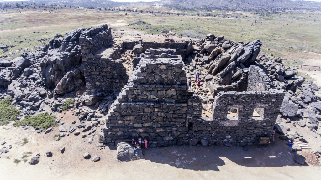 Stone ruins of the Bushiribana gold mill on Aruba's north coast